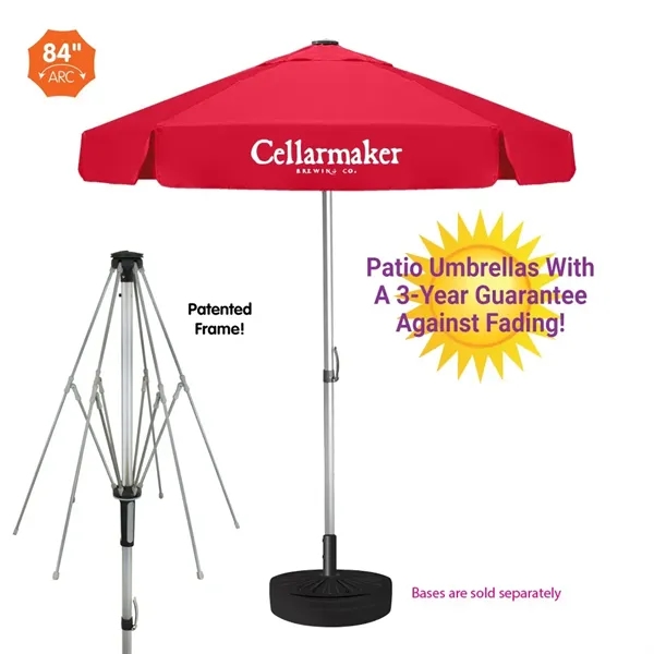 Commercial quality patio umbrella with 7' vented canopy arc and a... from ASI 89955 StrombergBrand / Stromberg Brand