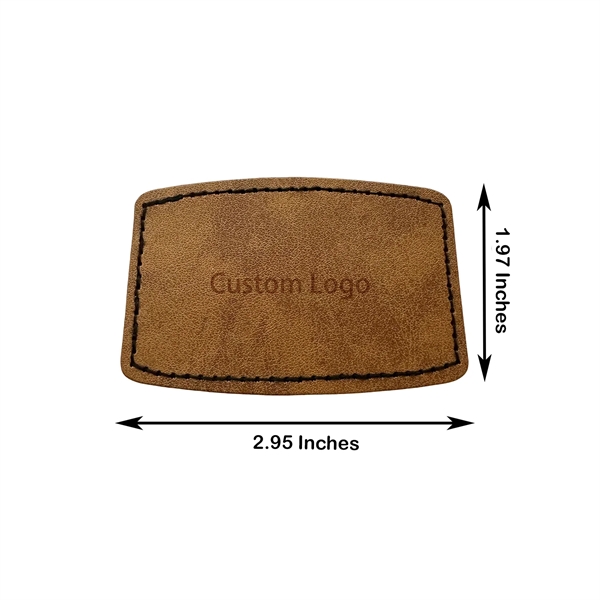 Rectangle shaped leatherette patch with debossed imprint and standard shipping to... from ASI 37218 Athena Promo (tm)
