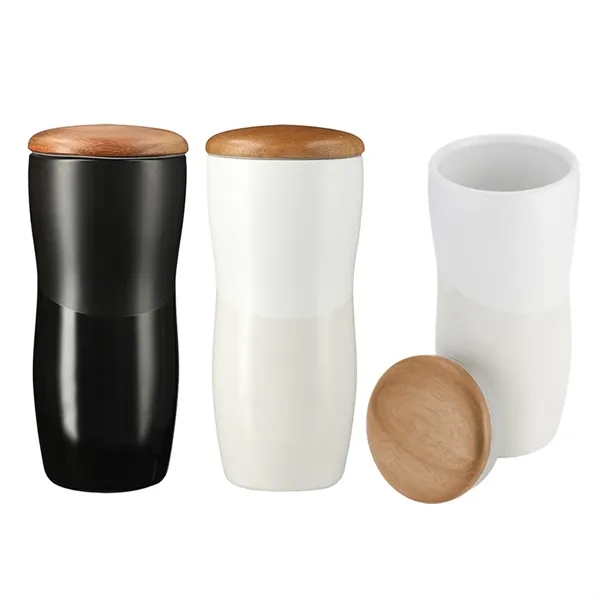 Wood Lid Ceramic Tumbler... from ASI 31517 Admart Products