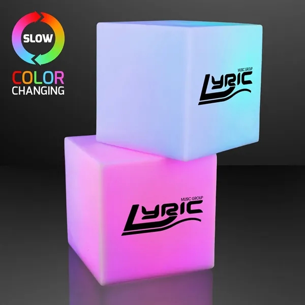 Blank or imprinted. Custom 2.75" Light Deco Cube with Color Change... from ASI 34194 ALightPromos / Alight Promotional Products