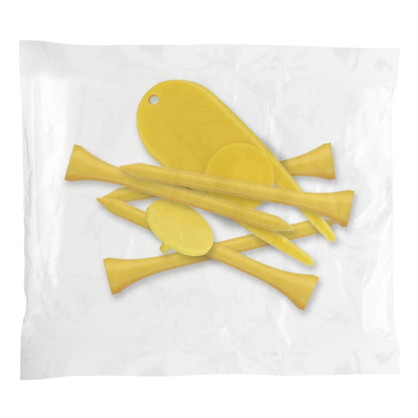 Golf tee poly packet with five tees, one marker and one... from ASI 93520 Ventura Inc