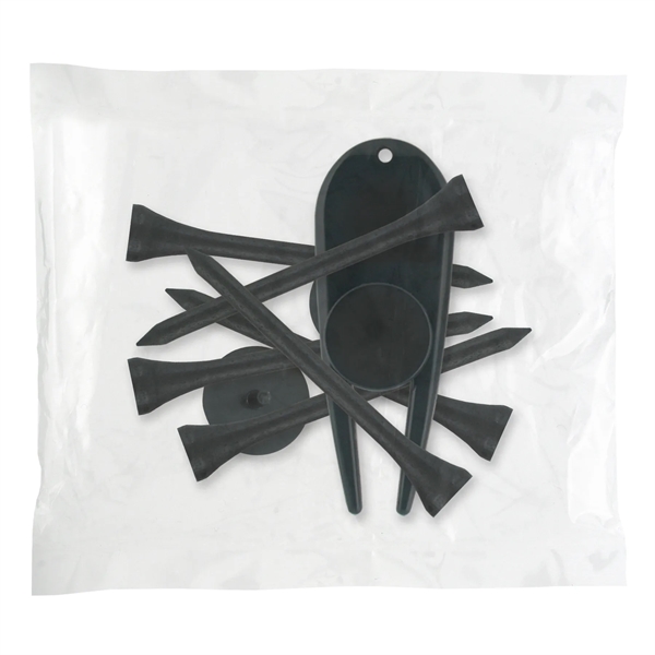 Golf tee poly packet with six tees, one marker and one... from ASI 93520 Ventura Inc