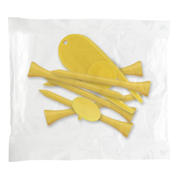 Golf tee poly packet with six tees, one marker and one... from ASI 93520 Ventura Inc