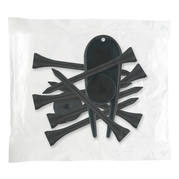 Golf tee poly packet with eight tees and two markers and... from ASI 93520 Ventura Inc