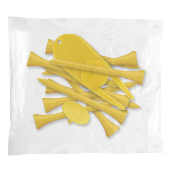 Golf tee poly packet with ten tees, two markers and one... from ASI 93520 Ventura Inc
