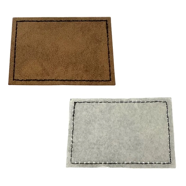 Rectangle leatherette patch with sharp corner and debossed imprint and standard... from ASI 37218 Athena Promo (tm)