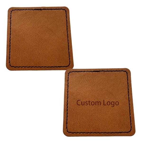 Square shaped leatherette patch with debossed imprint and standard shipping to... from ASI 37218 Athena Promo (tm)