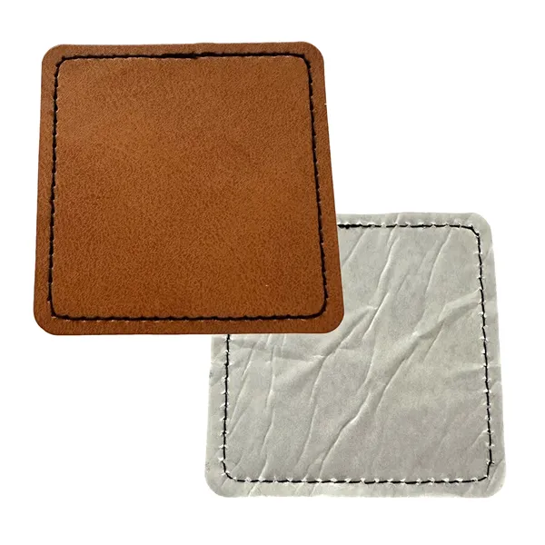 Square shaped leatherette patch with debossed imprint and standard shipping to... from ASI 37218 Athena Promo (tm)