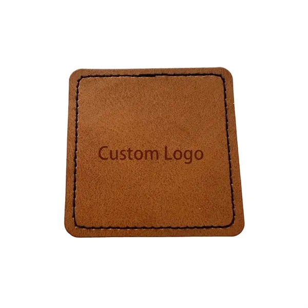 Square shaped leatherette patch with debossed imprint and standard shipping to... from ASI 37218 Athena Promo (tm)