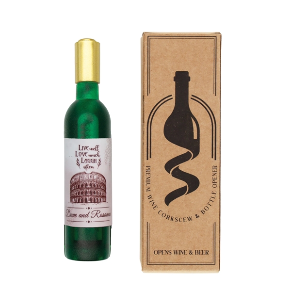 Wine bottle shaped corkscrew and bottle opener with magnetic back.... from ASI 52263 EMT / EMT EMT EASY