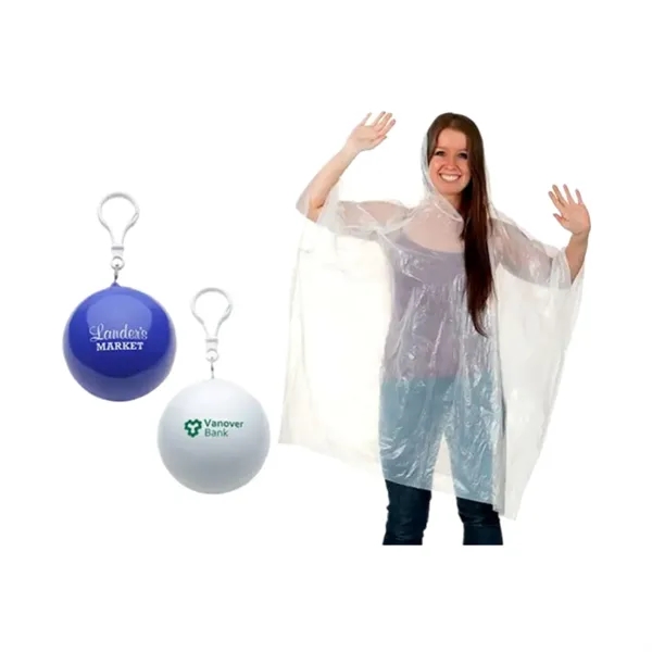 Portable disposable raincoat ball plus 1 color silkscreen imprint on ball... from ASI 37218 Athena Promo (tm)