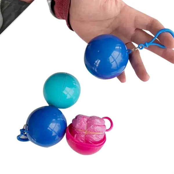 Portable disposable raincoat ball plus 1 color silkscreen imprint on ball... from ASI 37218 Athena Promo (tm)
