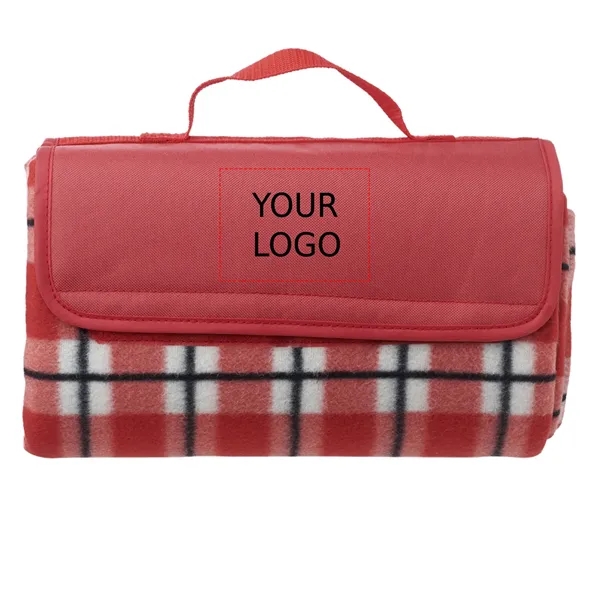 Checkered roll-up picnic blanket plus 1 color silkscreen imprint on 1... from ASI 37218 Athena Promo (tm)