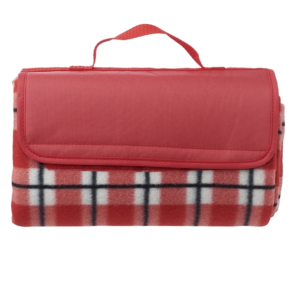 Checkered roll-up picnic blanket plus 1 color silkscreen imprint on 1... from ASI 37218 Athena Promo (tm)