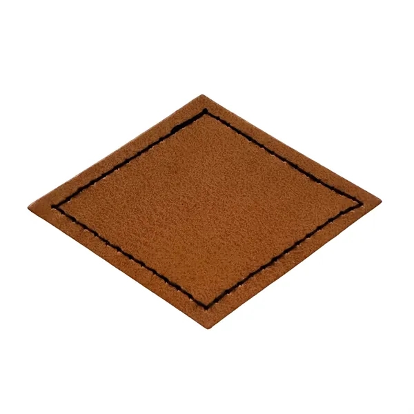 Diamond shaped leatherette patch with debossed imprint and standard shipping to... from ASI 37218 Athena Promo (tm)