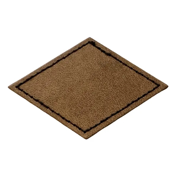 Diamond shaped leatherette patch with debossed imprint and standard shipping to... from ASI 37218 Athena Promo (tm)