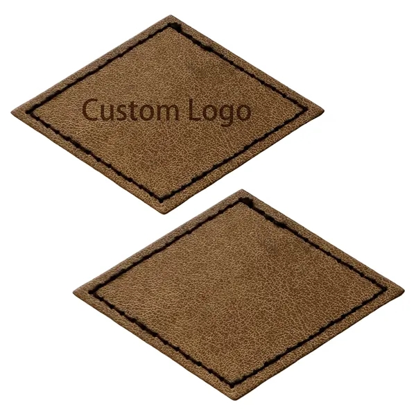 Diamond shaped leatherette patch with debossed imprint and standard shipping to... from ASI 37218 Athena Promo (tm)