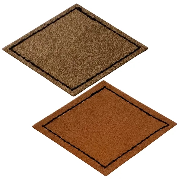 Diamond shaped leatherette patch with debossed imprint and standard shipping to... from ASI 37218 Athena Promo (tm)