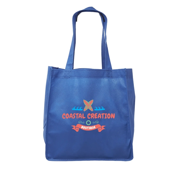 The Clipper Grocery tote bag is made 80 GSM Non-Woven Polypropylene... from ASI 62088 IDProductsource