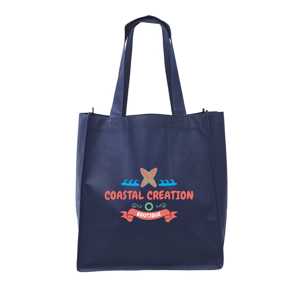 The Clipper Grocery tote bag is made 80 GSM Non-Woven Polypropylene... from ASI 62088 IDProductsource