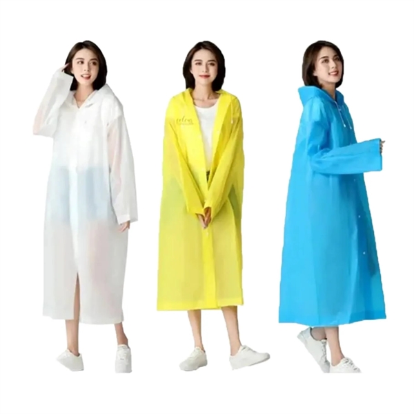 Reusable PEVA raincoat with hood plus 1 color silkscreen imprint on... from ASI 37218 Athena Promo (tm)