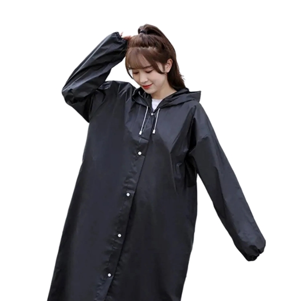 Reusable PEVA raincoat with hood plus 1 color silkscreen imprint on... from ASI 37218 Athena Promo (tm)