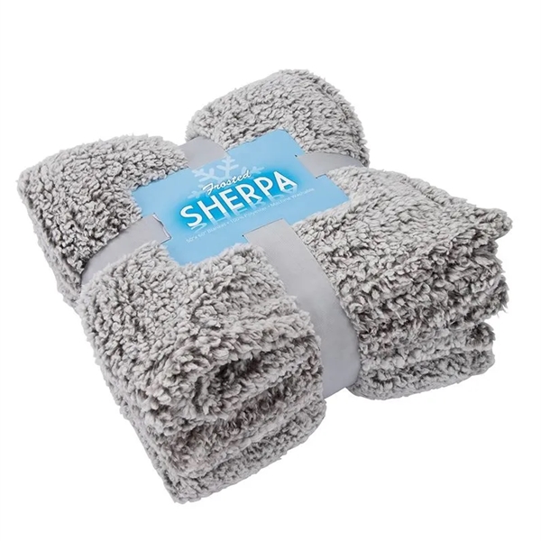 Two-tone frosted Sherpa blanket made of 100% Anti-pill Polyester 300gsm 16oz.... from ASI 40544 Binaco