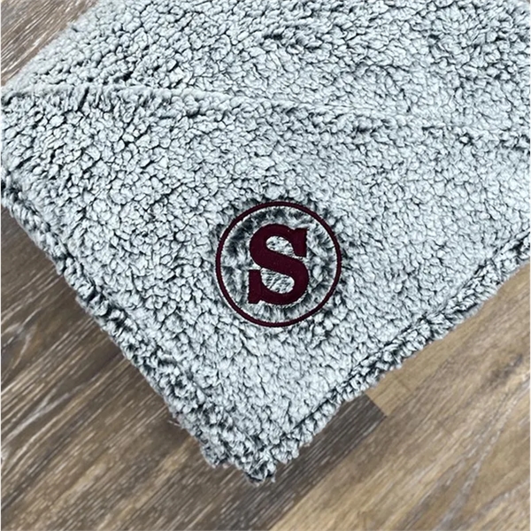 Two-tone frosted Sherpa blanket made of 100% Anti-pill Polyester 300gsm 16oz.... from ASI 40544 Binaco