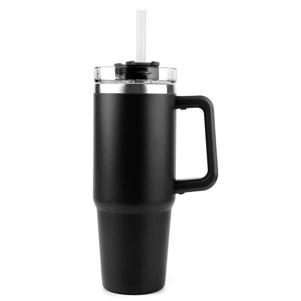 30 Oz S/S Travel Mug With Handle and Straw... from ASI 79535 Primetime / Primetime