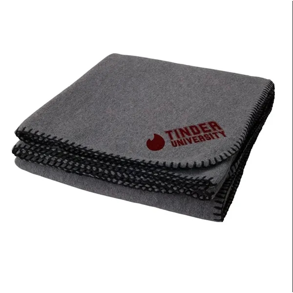 Luxurious, thick 16 oz. 100% anti-pill polyester fleece blanket with rounded,... from ASI 40544 Binaco