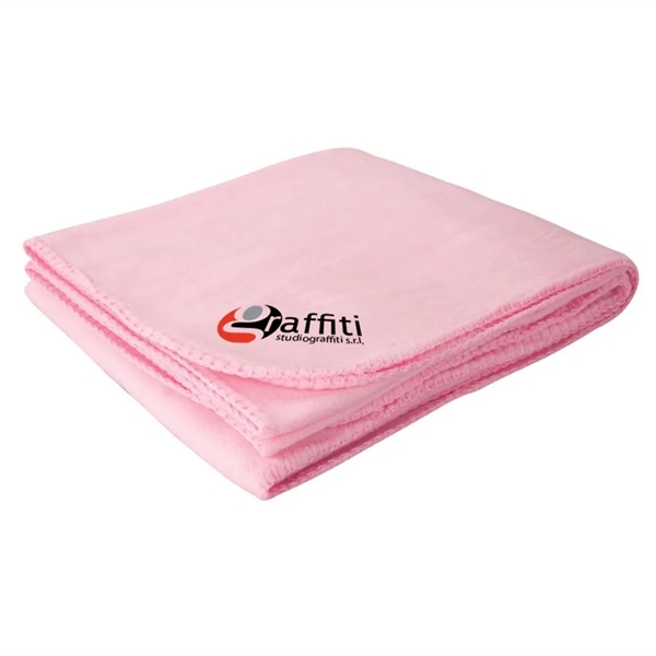 Luxurious, thick 16 oz. 100% anti-pill polyester fleece blanket with rounded,... from ASI 40544 Binaco