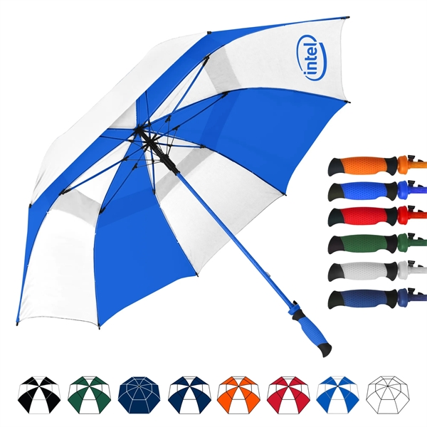 Premium automatic opening golf umbrella with 64" vented canopy arc and... from ASI 89955 StrombergBrand / Stromberg Brand Stromberg