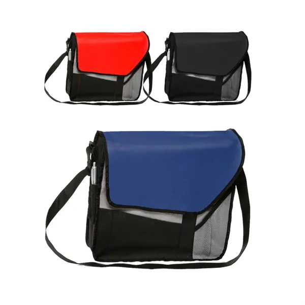Nonwoven slant flap messenger bag with shoulder strap plus 1 color... from ASI 37218 Athena Promo (tm)