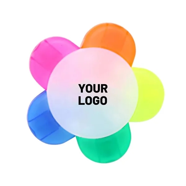 Flower shaped multi-color highlighter plus 1 color silkscreen imprint on 1... from ASI 37218 Athena Promo (tm)