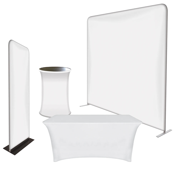 Trade show booth display sleek package with 6' stretch table cover,... from ASI 80228 Quinn