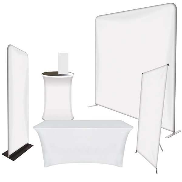 Trade show booth display superior package with 6' stretch table cover,... from ASI 80228 Quinn
