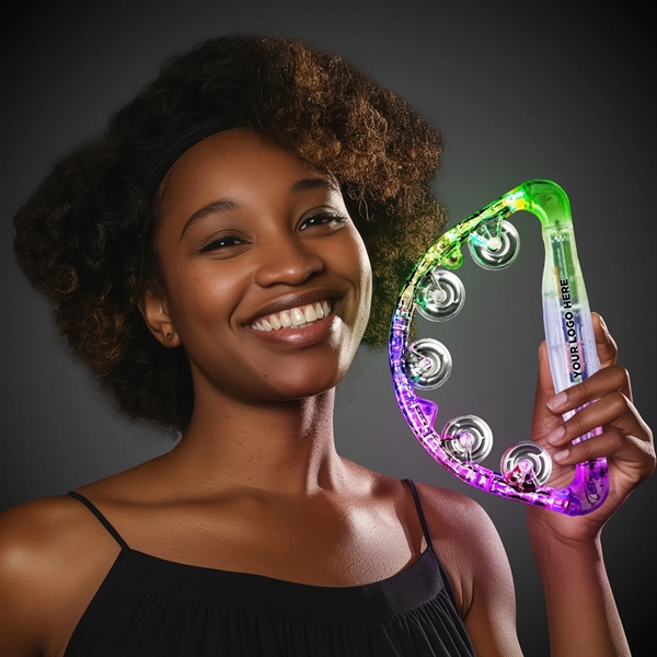 9" clear tambourine with 18 high powered, multi-colored LED lights with... from ASI 42016 Brighter Promotions Inc / Chemical Light™