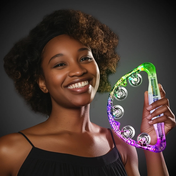 9" clear tambourine with 18 high powered, multi-colored LED lights with... from ASI 42016 Brighter Promotions Inc / Chemical Light™