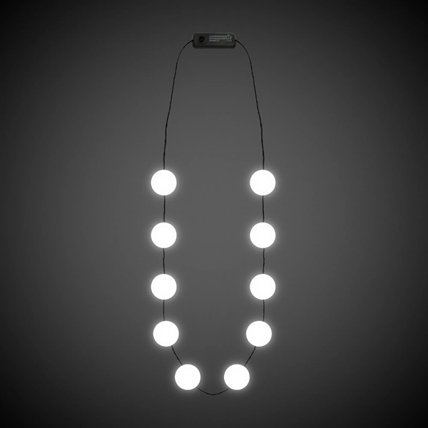 Necklace with 10 flat white buttons and LED lights.... from ASI 42016 Brighter Promotions Inc