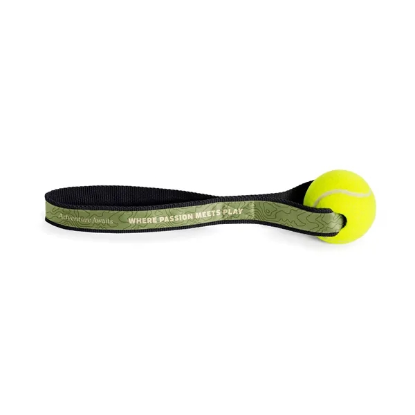 Dog toy with tennis ball attached to a PMS matched handle... from ASI 45657 Pop! Promos