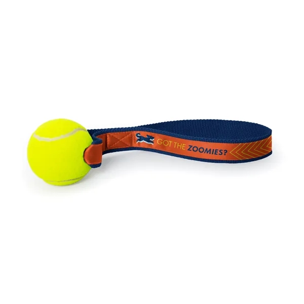 Dog toy with tennis ball attached to a PMS matched handle... from ASI 45657 Pop! Promos