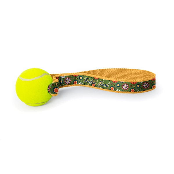 Dog toy with tennis ball attached to a PMS matched handle... from ASI 45657 Pop! Promos