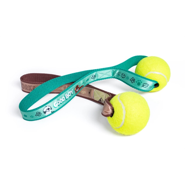 Dog toy with tennis ball attached to a PMS matched handle... from ASI 45657 Pop! Promos