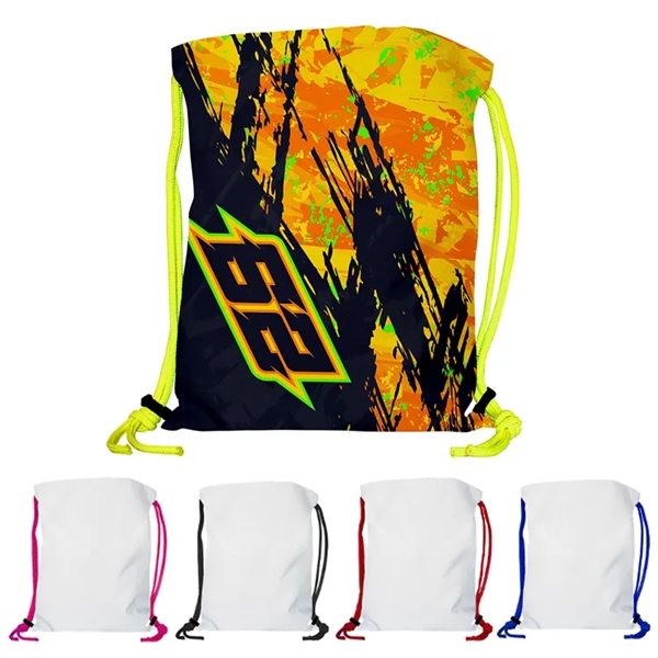 Super Double Sided Sublimated Drawstring Backpack - Show Off Full Color... from ASI 67557 LimeLight Ent