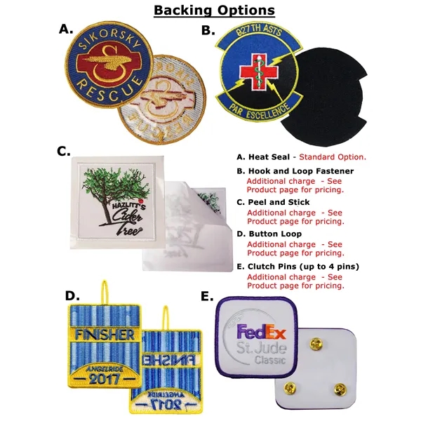 Embroidered patches with up to 75% embroidery coverage, up to nine... from ASI 90160 Suntex Industries