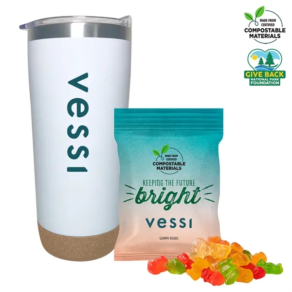Cork Base Double Wall Tumbler w/Compostable Bag Gummy Bears... from ASI 44900 NC Custom (CI/Lanco) / Lanco