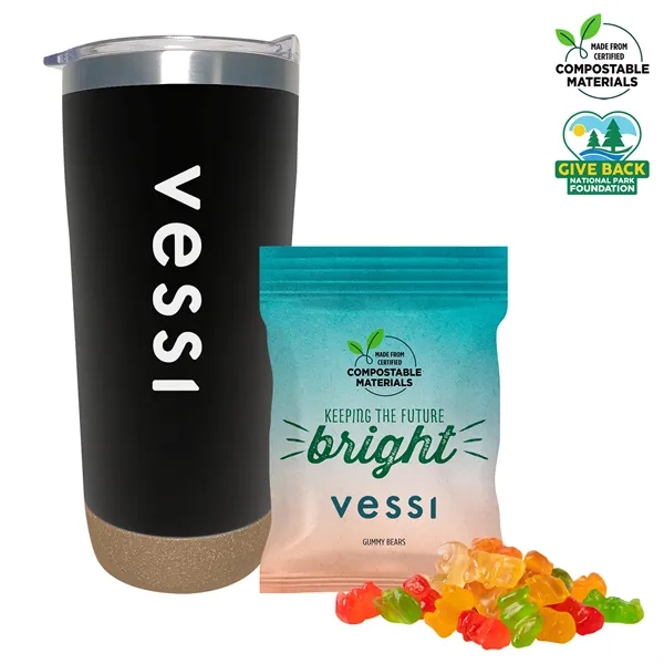 Cork Base Double Wall Tumbler w/Compostable Bag Gummy Bears... from ASI 44900 NC Custom (CI/Lanco) / Lanco
