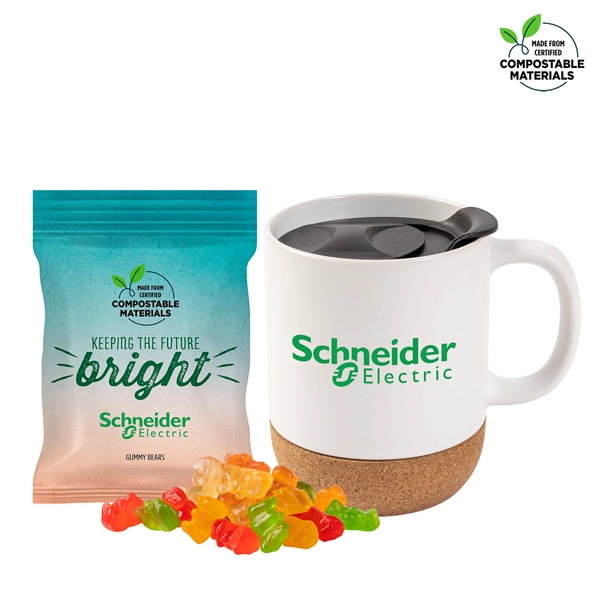 Cork Bottom Mug with Compostable bag of Gummy Bears... from ASI 44900 NC Custom (CI/Lanco) / Lanco