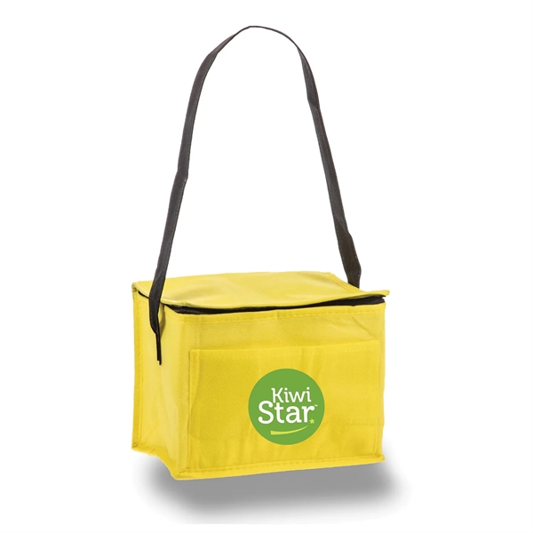 Eco-Friendly Non Woven 6 can cooler with zippered closure and front... from ASI 90859 Tempo Industries Inc