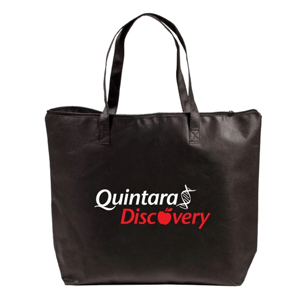Zippered Non Woven Tote Bag with self handles and a top... from ASI 90859 Tempo Industries Inc